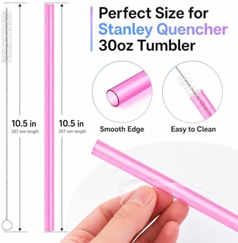 Joshey Replacement Straws for Stanley Quencher 30oz Tumbler, 6 Pack - Image 2