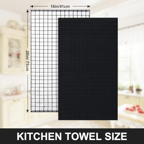 Homaxy Large Premium Cotton Kitchen Towels 16"x 28", 12 Pack, Black - Image 5