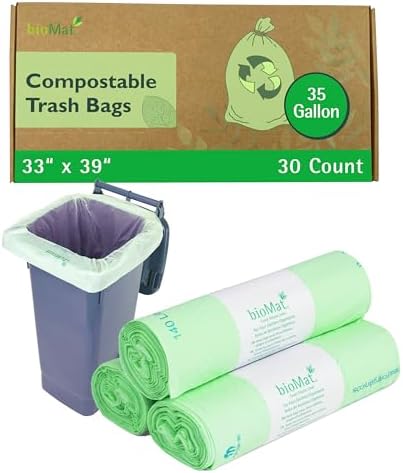 bioMat 33-35 Gallon Compostable Food Scrap Bags, 30 Count by VisitbioMat