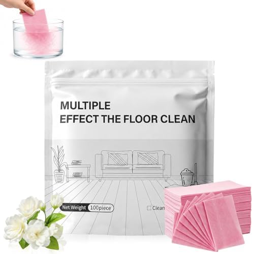 Multi-Surface Floor Cleaner Tablet,Multiple Effect The Floor Clean, Floor Cleaning Tablets Multi- Surface Cleaner,Concentrated Cleaner for Hardwood,Tile, Laminate & More (Pink, 100PCS) by Unknown