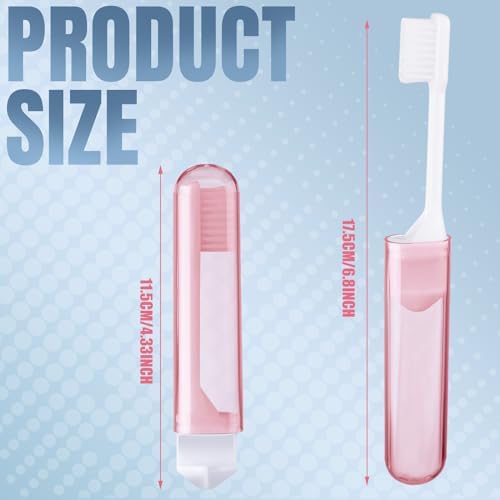 Patelai 4 Pcs Travel Toothbrush Mini Foldable with Case,Mailard Color - Image 2