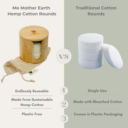 Reusable Hemp Cotton Rounds 15-Pack with Bamboo Storage Box – Ultra-Soft Organic Face Pads for Makeup Removal, Skincare Accessories, and Eco-Friendly Beauty Essentials - Image 6