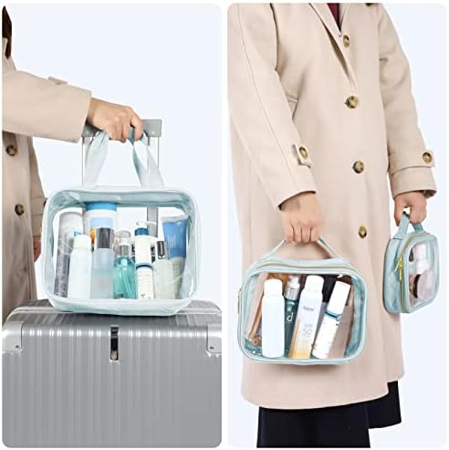 PACKISM Clear Makeup Bag Travel - TSA Approved Toiletry Bag, 3 Grayish Blue - Image 3