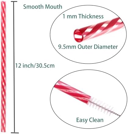 Dakoufish Replacement Straws for StanleylOwalalHydro Jug 40oz 30oz Tumbler,10 Pack 12 Inch White Reusable Straws With Cleaning Brush For Stanley Simple Modern Cup,Dishwasher Safe. - Image 2