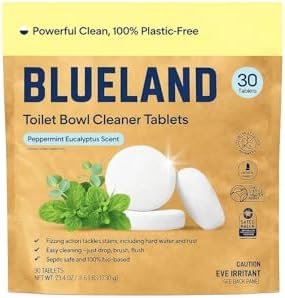 BLUELAND Toilet Bowl Cleaner Tablets. Peppermint Eucalyptus Scent. 30 Tablets. by BLUELAND