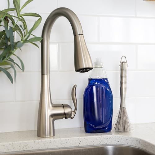 Fox Run Kitchen Brush, Stainless Steel Cleaning Brush for Tumblers, Glasses, Dishes, and Pans, 10.25" - Image 3