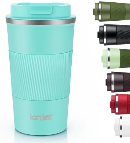 KETIEE Travel Mug 12oz: Vacuum Insulated Coffee Mug with Leakproof Lid by KETIEE