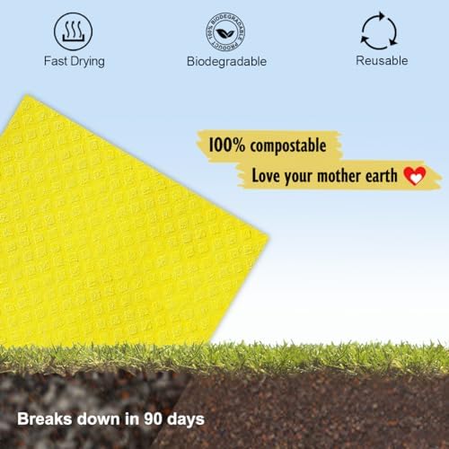 MoLKENE Swedish Dishcloths for Kitchen, 6 Pack Cellulose Sponge Cloths - Image 6