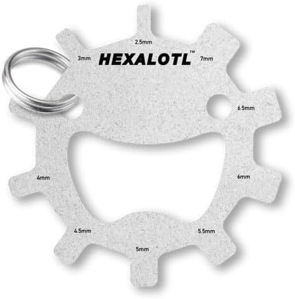 Keychain Multi-Tool | Zootility Tools | Allen Keys, Wrenches, Screwdrivers, Bottle Opener, and MORE. Stainless Steel, MADE IN USA (Hexalotl™ 11-in-1)