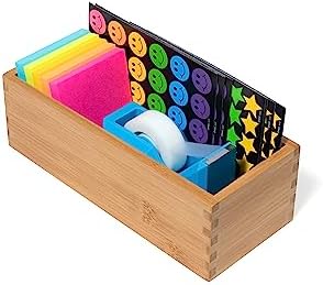 Lipper International Bamboo Wood Utensil Holder Storage Box for Cooking Tools, Makeup, or Office Supplies, 4" x 9 1/4" x 3" | (Pack of 6) - Image 4