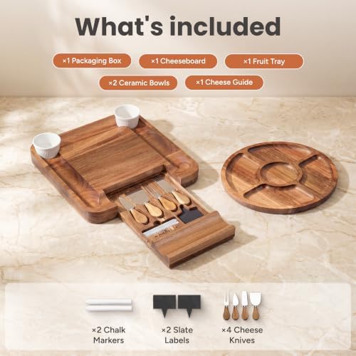 SMIRLY Charcuterie Board Set with Serving Accessories, Acacia - Image 2