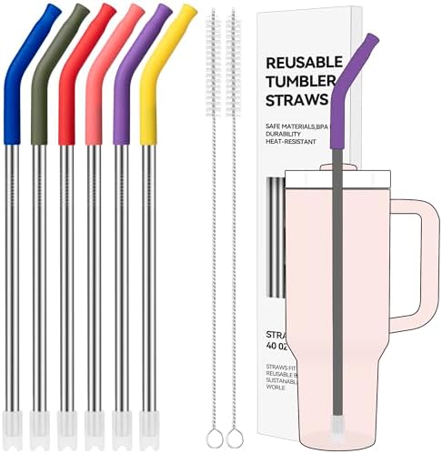 40 oz Straight Metal Straws for 40 oz Stanley Tumbler by AccessoriesForWaterBottle