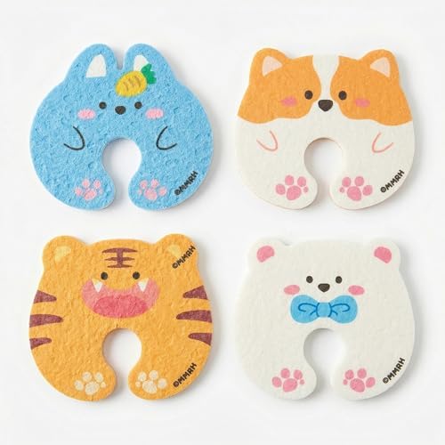 4 Pack Cute Animal Cellulose Sponges - Eco-Friendly Natural Wood Pulp Dish Sponges for Kitchen - Non-Scratch Scrub Pads for Dishes, Pots & Household Cleaning - Aesthetic & Functional Gift by Unknown
