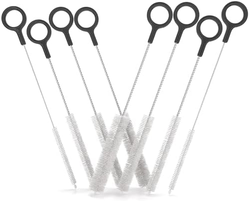 Buenalife Heavy Duty Cleaning Brushes Set of 8 - Extra Long Straw Cleaners for Metal and Plastic Reusable Drinking Straws, to Clean Small Spaces, Sippy Cups, Water Bottles - Sturdy Hard Brush Bristles by Buenalife