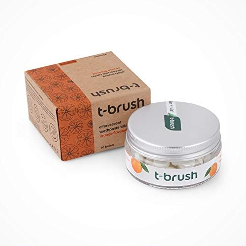 T-brush Whitening Travel Toothpaste Tablets Natural Ingredients, SLS Free, Gluten Free, Cruelty Free, Eco Friendly Packaging, Vegan - Orange Flavoured- Fluoride Free- 90 Tablets - Image 5