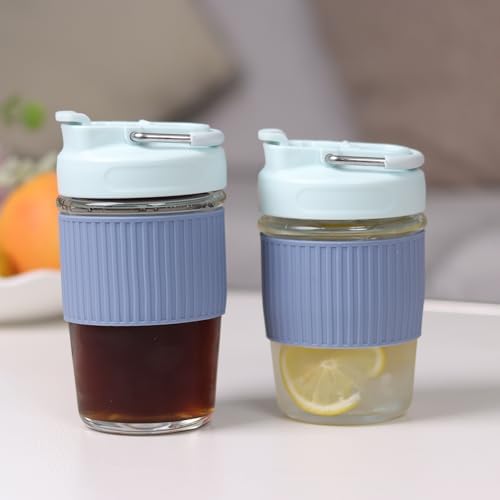 Sivaphe Reusable Glass Ice Hot Coffee Cup 16 oz, Portable Travel Mug with Spill-Proof Lid and Thermal Sleeve for Home Office Black - Image 6