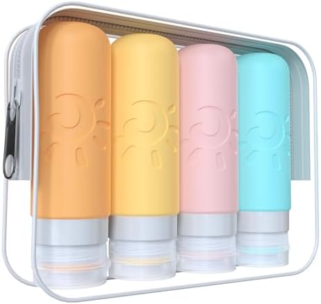 Zafit Travel Bottles - TSA Approved 3oz Leak Proof Containers for Toiletries (Multicolored) by ZAFIT