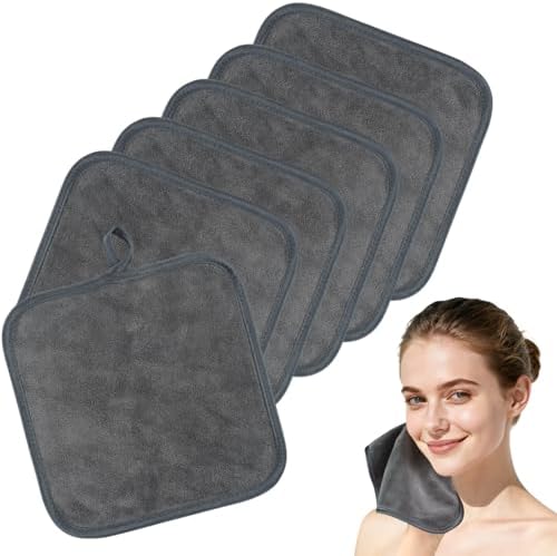 SINLAND Microfiber Facial Cloths Fast Drying Washcloth 8inch x 8inch Absorbent Face Wash Cloth Soft Makeup Remover Cloths by SINLAND