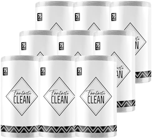 Fantasticlean Microfiber Cleaning Cloth Rolls- 675 Sheets (9 Rolls of Grey) by Fantasticlean