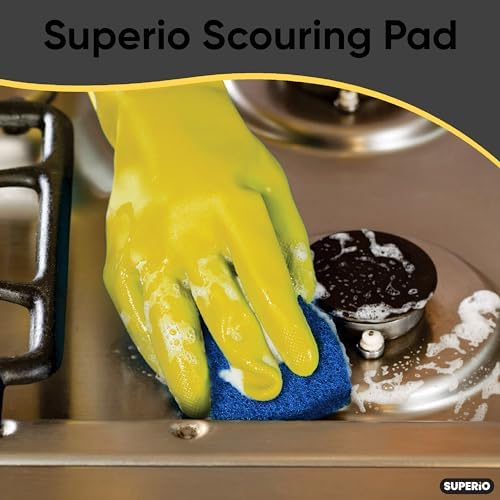 Scouring Pad Non-Scratching Scrubber Non-Scratch Cleaning Scrub Pads Heavy Duty Scouring Pad Reusable Kitchen Scrubbing Pad Pack of 36 Blue, by Superio - Image 6