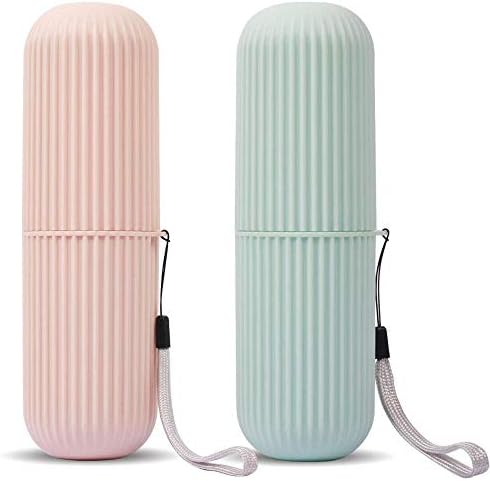 UCEC Travel Toothbrush Case, Toothbrush Holder Travel (Green, Pink) by UCEC