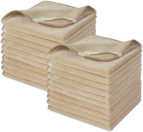 SINLAND Microfiber Facial Cloths Fast Drying Washcloth 12inch x 12inch Absorbent Face Wash Cloth Soft Makeup Remover Cloths by SINLAND