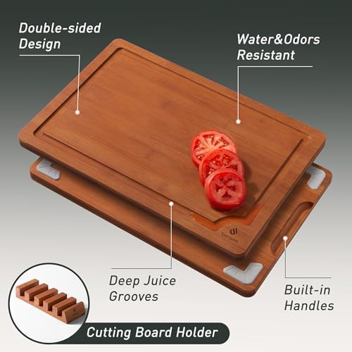 Bamboo Cutting Board Set Non Slip Feet with Holder Over Sink Best Grandpa Grandfather Elder Men Father Day Grandparents Great Papaw Peepaw Pawpaw Granddad Happy Birthday Christmas Unique Cool Gifts - Image 4