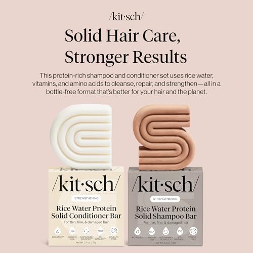 Kitsch Rice Water Solid Shampoo and Conditioner Set for Hair Growth – 2 pcs - Image 3