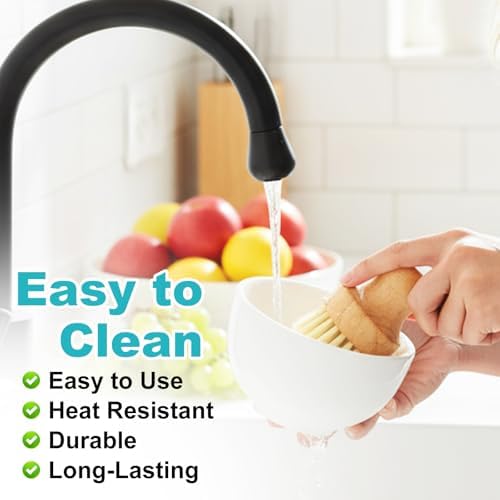 9 PCS Bamboo Dish Brush Set, Multifunctional Dishwashing Bamboo Scrub Brush with Natural Sisal Bristles, Wooden Dish Brush for Cleaning Pots, Pans, Dishes, Vegetables - Image 4