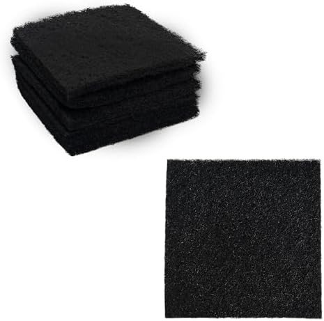6PCS 5” Square Compost Bin Charcoal Filters, 0.4” Thick Activated Carbon Filters for Kitchen Countertop Compost Pail, Home Bucket Filter Replacements by AUXBC