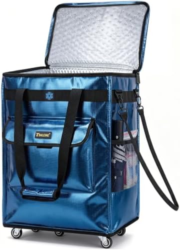 BALEINE Reusable Grocery Bag on Wheels, Foldable Rolling Tote Bag by BALEINE