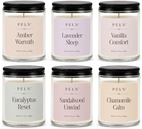 PELN Scented Candles Gift Set for Women, 6 Pack Soy Candles by PELN