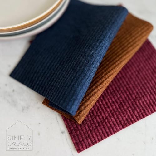 Hand‑Dyed 5‑Pack Swedish Dishcloths – Reusable, Biodegradable Cloths, Super‑Absorbent Dual‑Texture, Plastic‑Free Packaging, Made in Sweden - Image 3
