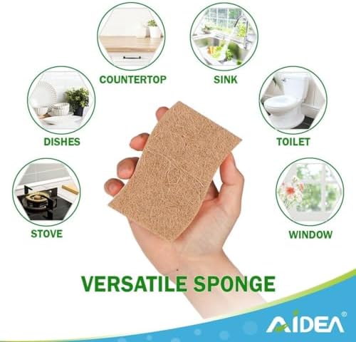 AIDEA Sponges Non Scratch, 24Count, Natural Sponge for Non Stick Cookware (Pack of 2) - Image 5