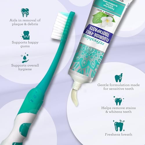 GuruNanda Folding Travel Toothbrush with Hydroxyapatite Toothpaste, 1ct - Image 2