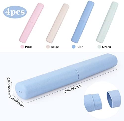 Hooqict 4 Pack Travel Toothbrush Case Portable Travel Toothbrush Holder Plastic Toothbrush Container Protector Cover Case for Traveling, Bathroom, Camping, Home, School, Business - Image 2