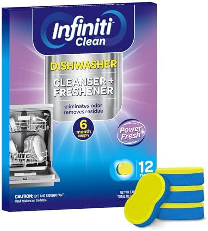 Dishwasher Cleaner and Deodorizer Tablets - Deep Clean Dishwasher Cleaner Tablets, Septic Safe, Natural Limescale Remover - Compatible with All Models (12 Pack) by InfinitiClean