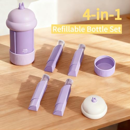 Travel Cosmetic Case Toiletry Bag with Zipper Refillable 4-in-1 Silicone Kit Toiletry Bottles、Squeeze Toiletry Bottles Leakproof Accessories for Toiletries Shampoo Lotion Body Wash (BPA Free) - Image 5
