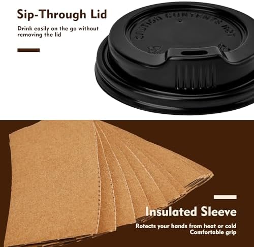 YEEHAW 12 oz Disposable Paper Coffee Cups, 100 Pack - Image 3