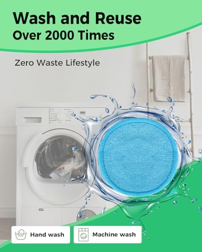 Reusable Makeup Remover Pads - 18 Packs Organic Reusable Cotton Rounds with Washable Laundry Bag for Toner Eco-Friendly Bamboo & Cotton Reusable Cotton Pads for Face All Skin Types (Blue-White-Green) - Image 4