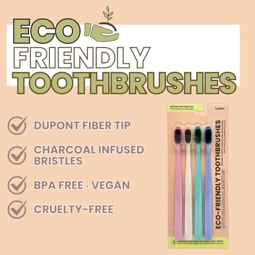 Lindo EcoGrip Bamboo Toothbrush - Eco-Friendly (Pink, Beige, Green, Blue) - Image 2