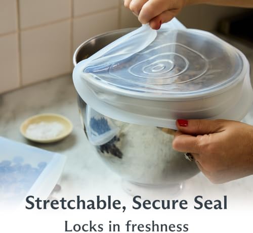 Stasher Premium Reusable Silicone Stretch Lids, Clear, 3-Pack, Large - Image 3