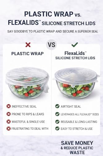Premium 8-Piece Silicone Stretch Lid Set with Extra Large 11” Cover – Reusable BPA-Free Eco-Friendly Bowl Covers – Universal Airtight Leak-Proof Seal for Pots, Bowls & Fruit - Image 3