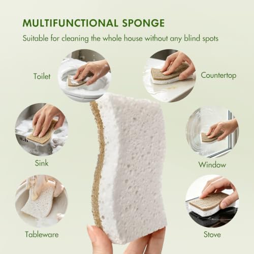 SetSail Natural Kitchen Sponges, 12 Pack Biodegradable Dish Sponges - Image 5