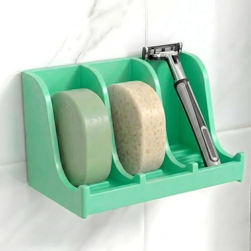 Soap Holder for Shower Wall, 3-Compartment Soap Dish [Patent Pending] by HighHerz