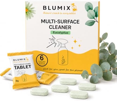 Multi-Surface Cleaner Refill Tablets – 6 Count | Eucalyptus Scent | Eco-Friendly, Biodegradable, Plastic-Free Cleaning Refills for Spray Bottles – All-Purpose Household Use (Eucalyptus) by Blumix