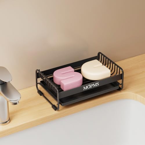 MOPMS Soap Dish for Shower, Carbon Steel Bar Soap Holder with Drainage by MOPMS