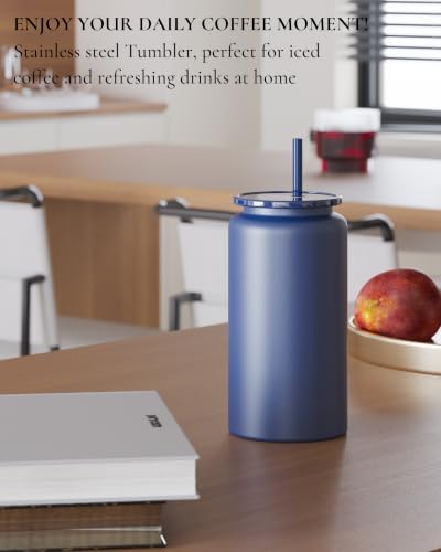 16 oz Tumbler, Insulated Tumbler with Straw, Iced Coffee Tumbler - Image 2