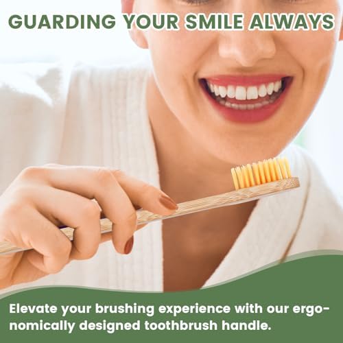 10 Kids Bamboo Toothbrushes Aged 5+, Individually Wrapped Bulk Toothbrush - Image 7