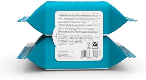 Amazon Basics Makeup Remover Wipes, Hydrating Facial Cleansing, Hyaluronic Acid, Dermatologist Tested, Plant Based, Alcohol-Free, Removes Waterproof Mascara, 25 Count, 2-Pack - Image 3